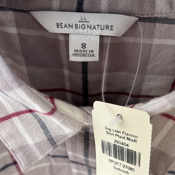 LL Bean Signature Flannel Shirt Plaid new with tags - Picture 3 of 5